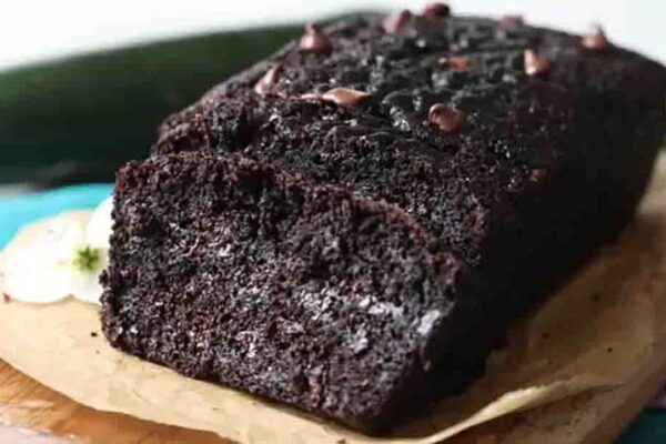 Chocolate Zucchini Bread, homemade and freshly served
