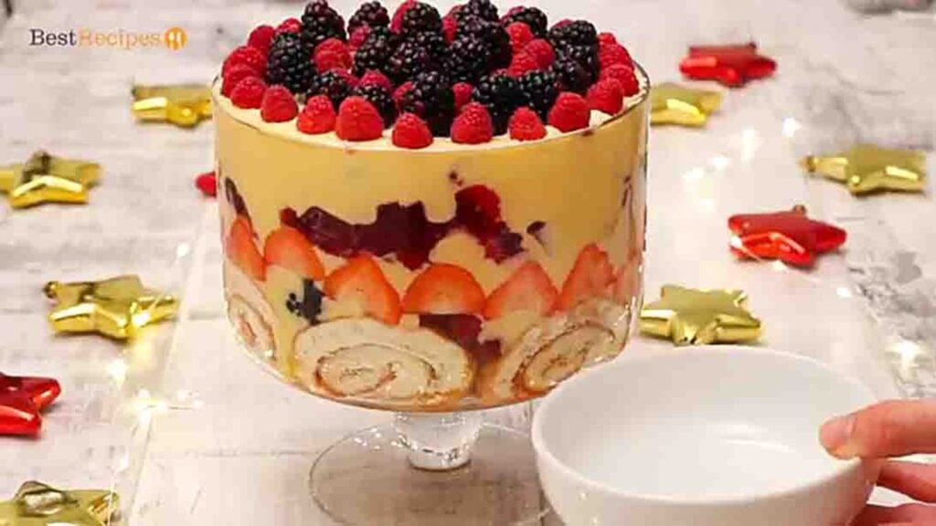 Classic Christmas Trifle, homemade and freshly served