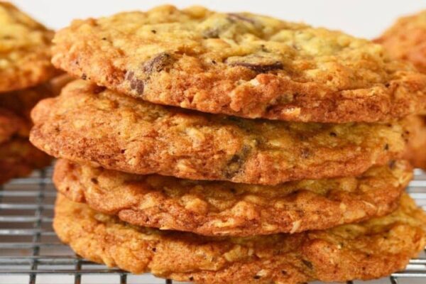 Classic Crispy Oatmeal Cookies, homemade and freshly served