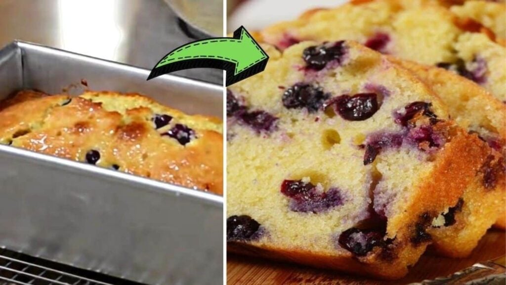 Classic Lemon Blueberry Bread, homemade and freshly served