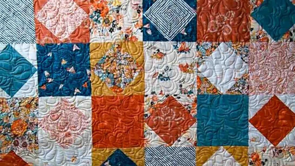 Finished Easy Clustered Gems Quilt, a completed DIY project