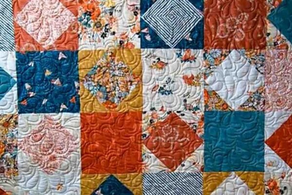 Finished Easy Clustered Gems Quilt, a completed DIY project