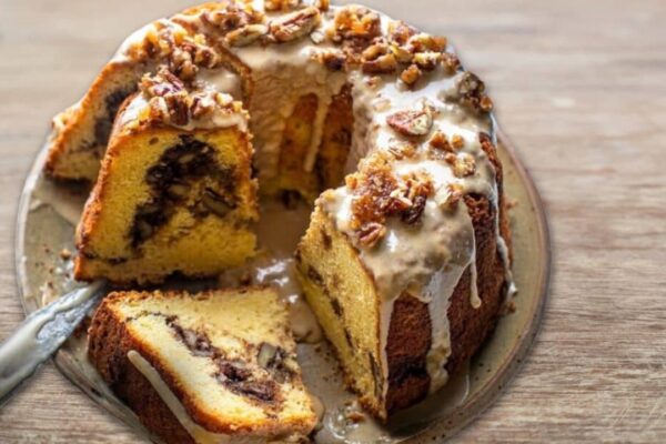 Coffee and Rum Cake, homemade and freshly served