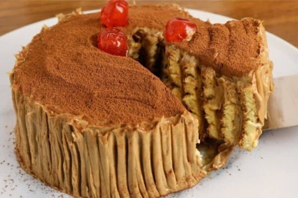 Coffee Flavored Dessert, homemade and freshly served