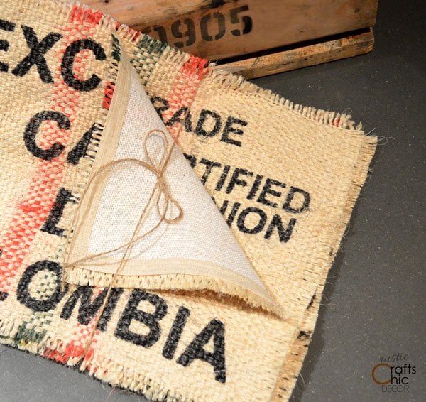 DIY burlap decor ideas — burlap coffee bag placemats, easy step-by-step tutorial
