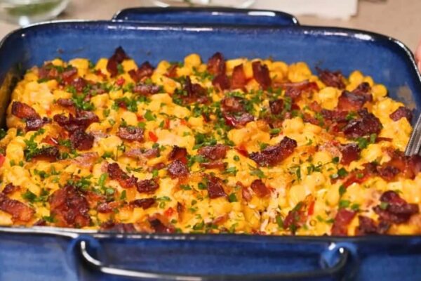 Company’s Coming Creamy Corn Casserole, homemade and freshly served