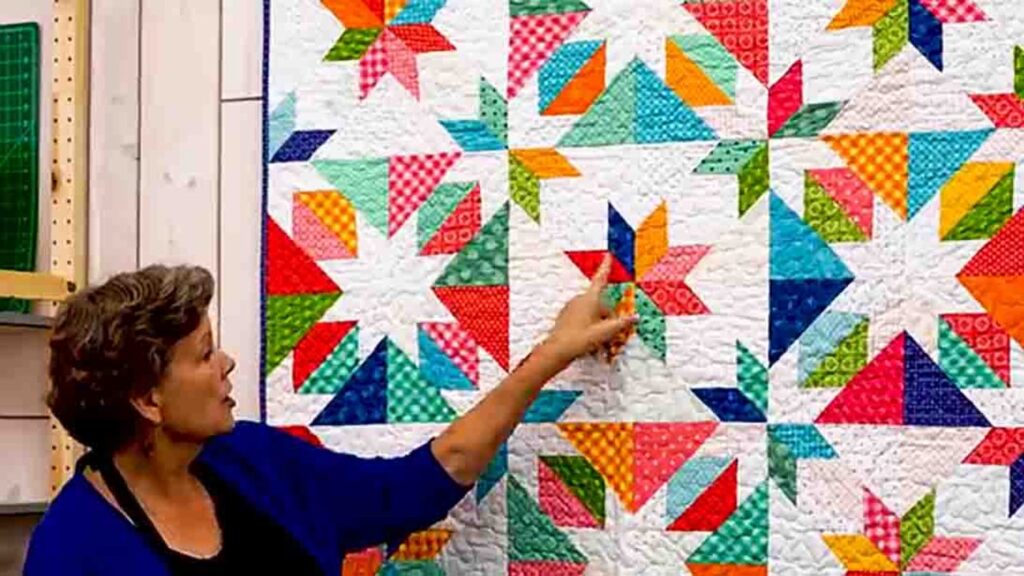 Finished Confetti Star Quilt, a completed DIY project