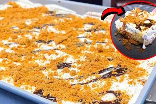 Cookie Butter Layered Dessert, homemade and freshly served