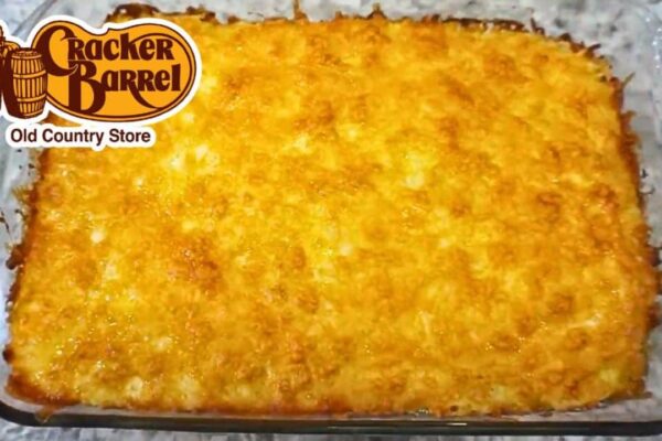Copycat Cracker Barrel Hash Brown Casserole, homemade and freshly served