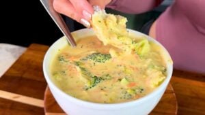 Copycat Panera Broccoli Cheddar Soup, homemade and freshly served