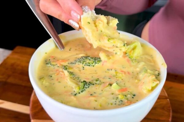 Copycat Panera Broccoli Cheddar Soup, homemade and freshly served