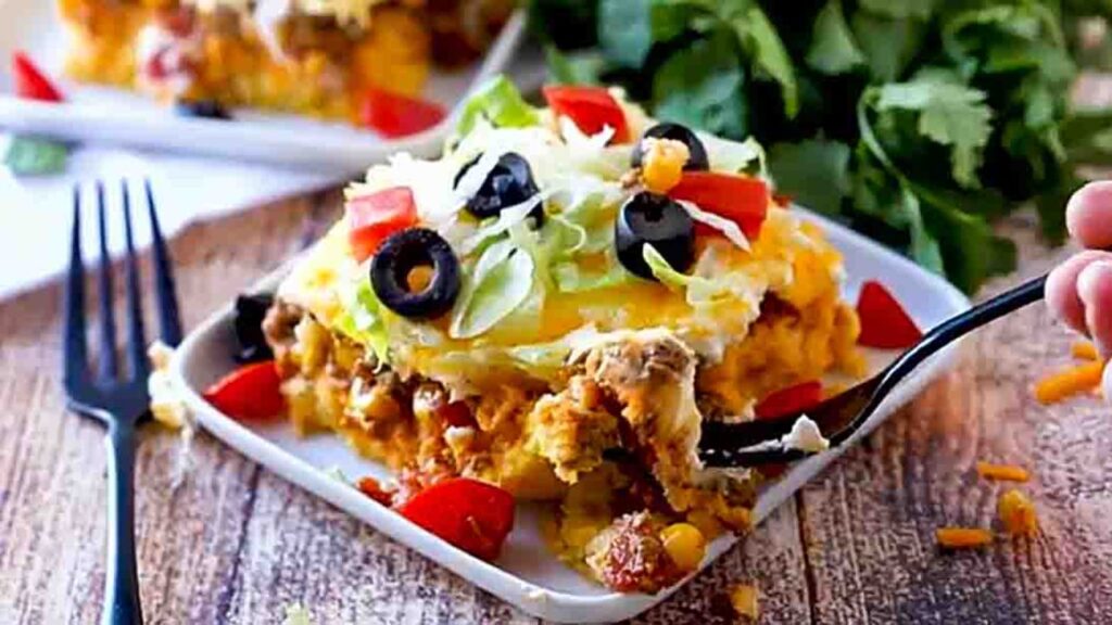 Cornbread Taco Bake, homemade and freshly served