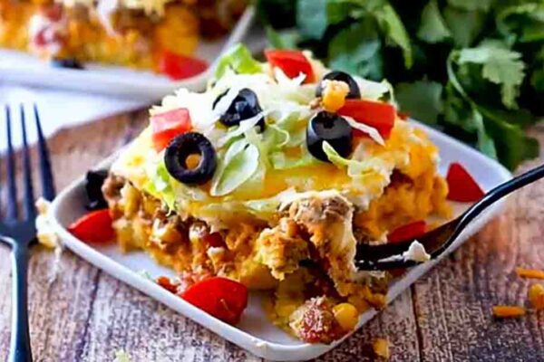 Cornbread Taco Bake, homemade and freshly served