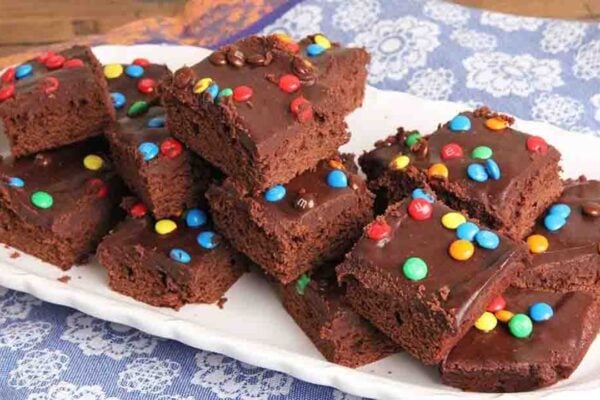 Homemade Cosmic Brownies, homemade and freshly served