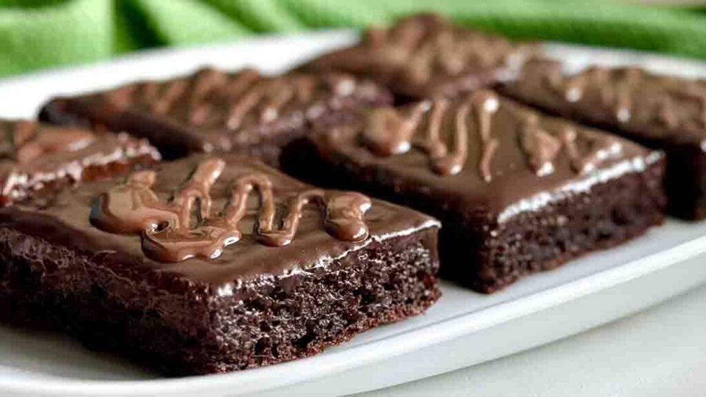 Cottage Cheese Chocolate Brownie, homemade and freshly served