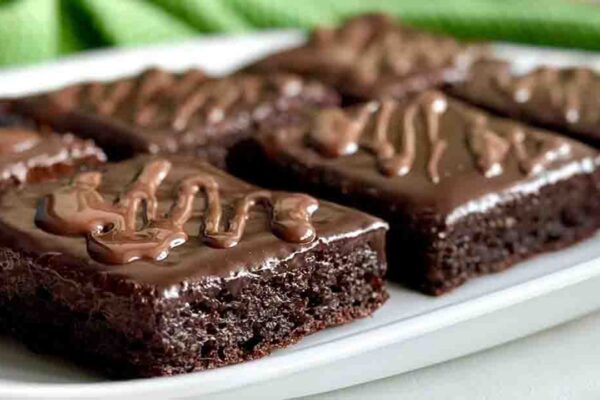 Cottage Cheese Chocolate Brownie, homemade and freshly served