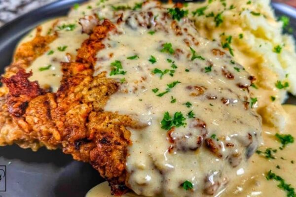 Delicious Country Fried Steak, homemade and freshly served