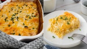 Cracker Barrel Hashbrown Casserole Copycat, homemade and freshly served
