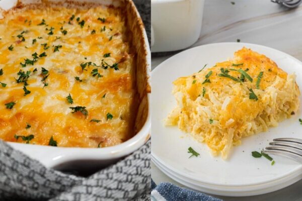 Cracker Barrel Hashbrown Casserole Copycat, homemade and freshly served