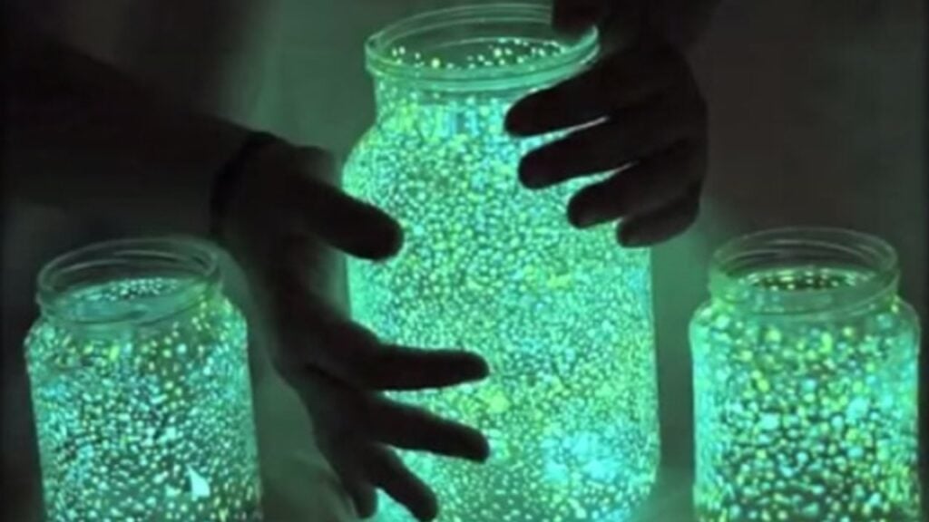 Finished DIY Mason Jar Glow Lights, a completed DIY project