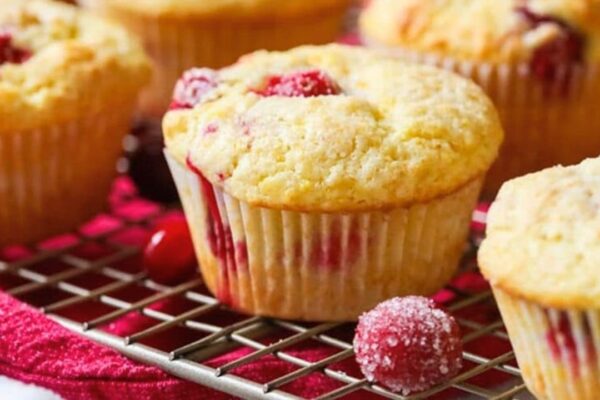 Cranberry Orange Muffins, homemade and freshly served