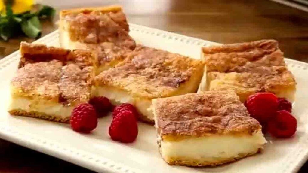 Easy Cream Cheese Squares, homemade and freshly served