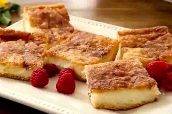 Easy Cream Cheese Squares, homemade and freshly served