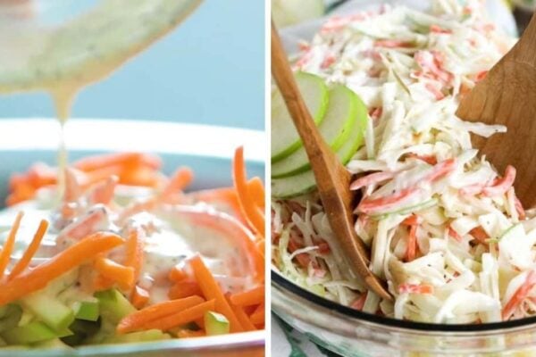 Best Creamy Apple Slaw, homemade and freshly served