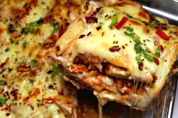 Creamy Baked Lasagna Pasta, homemade and freshly served