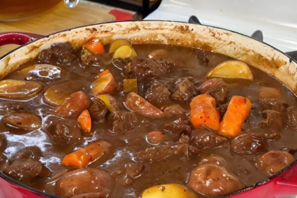 Creamy Beef Stew, homemade and freshly served