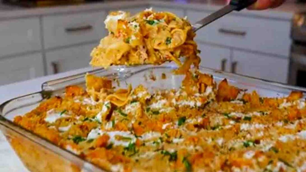 Creamy Chipotle Tuna Casserole, homemade and freshly served