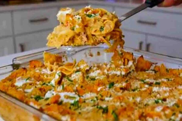 Creamy Chipotle Tuna Casserole, homemade and freshly served