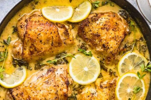 Creamy Lemon Butter Chicken, homemade and freshly served