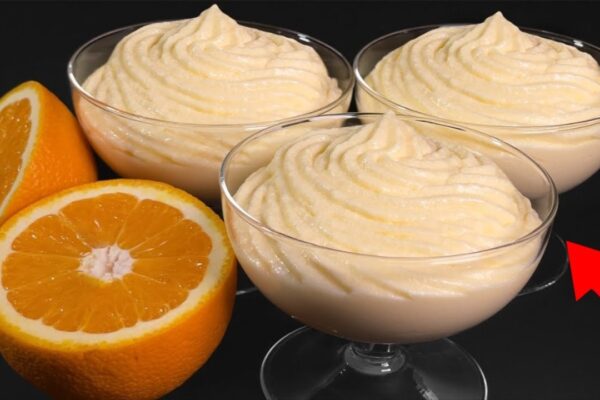 Creamy Orange Dessert, homemade and freshly served