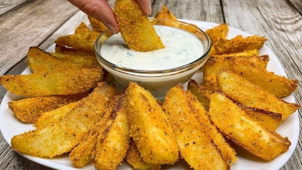 Crispy-Baked Potato Wedges, homemade and freshly served