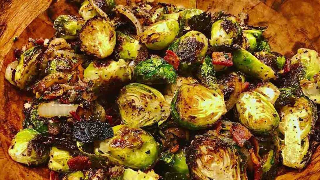 Crispy Brussels Sprouts & Bacon, homemade and freshly served
