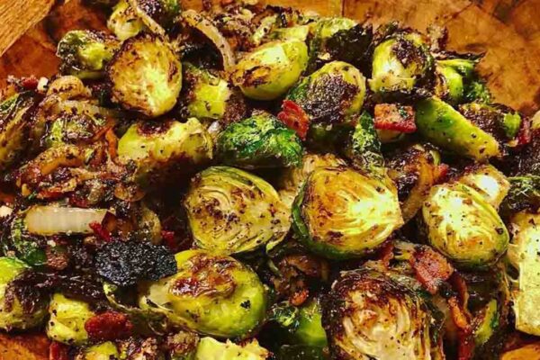 Crispy Brussels Sprouts & Bacon, homemade and freshly served