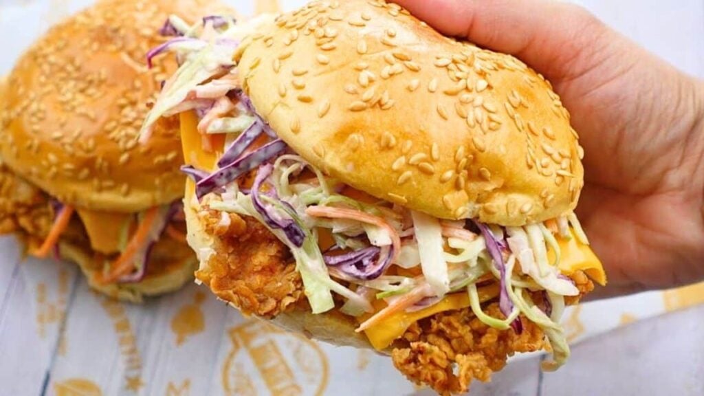 Crispy Chicken Burger, homemade and freshly served