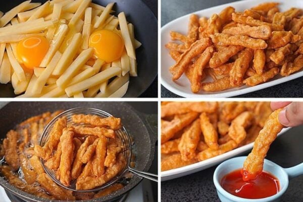 Crispy Egg French Fries, homemade and freshly served