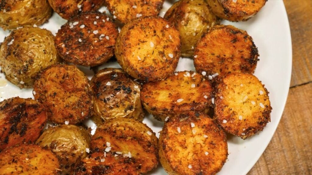 Crispy Oven Roasted Baby Potatoes, homemade and freshly served