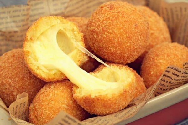 Crispy Potato Cheese Balls, homemade and freshly served