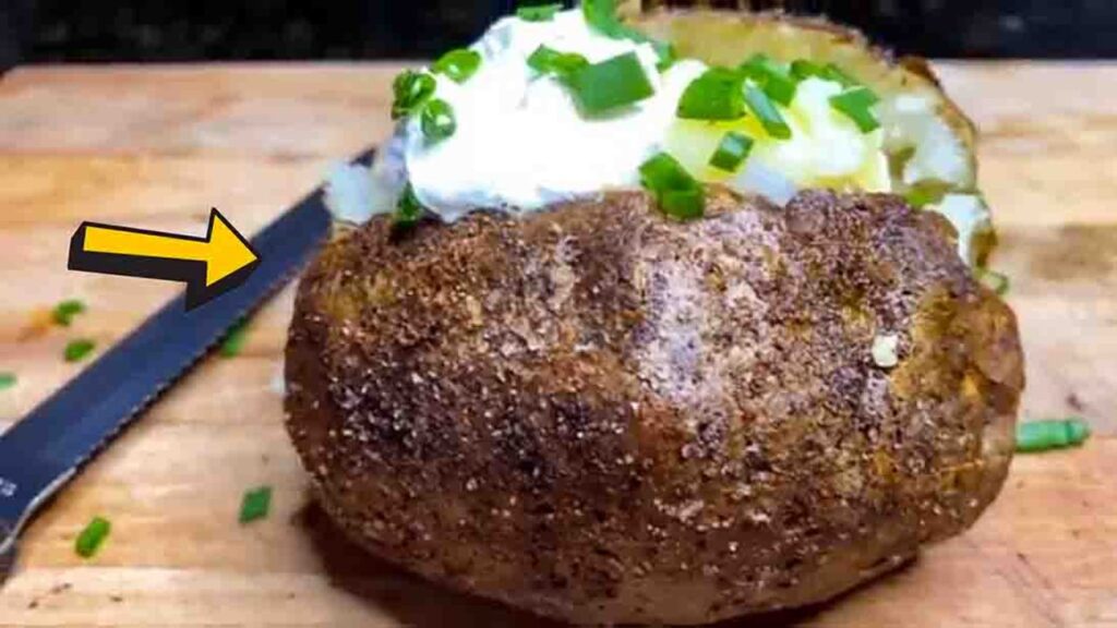 Crispy Skin Baked Potato, homemade and freshly served