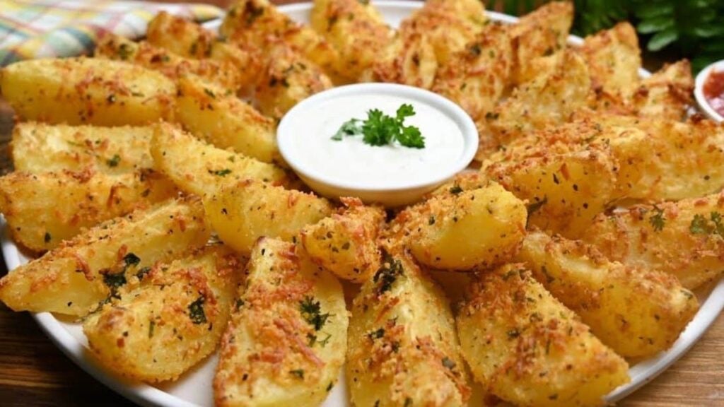 Crispy Wedge Potatoes, homemade and freshly served