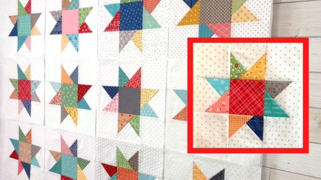 Finished Criss-Cross Star Quilt Block, a completed DIY project