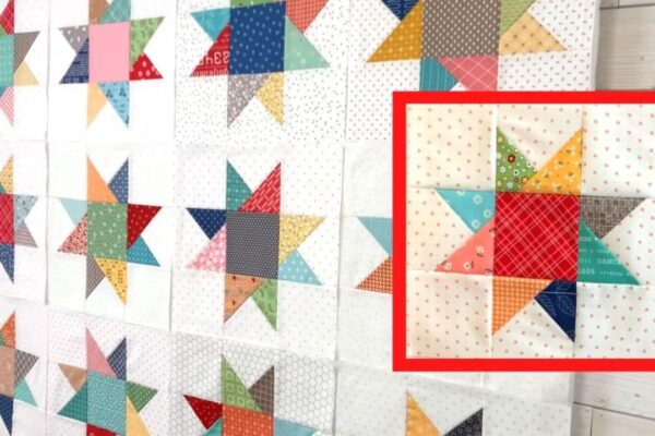 Finished Criss-Cross Star Quilt Block, a completed DIY project