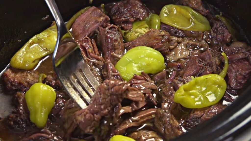 Crock Pot Mississippi Pot Roast, homemade and freshly served