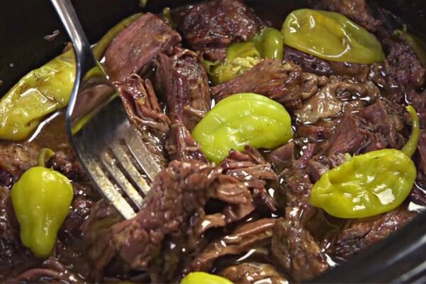 Crock Pot Mississippi Pot Roast, homemade and freshly served