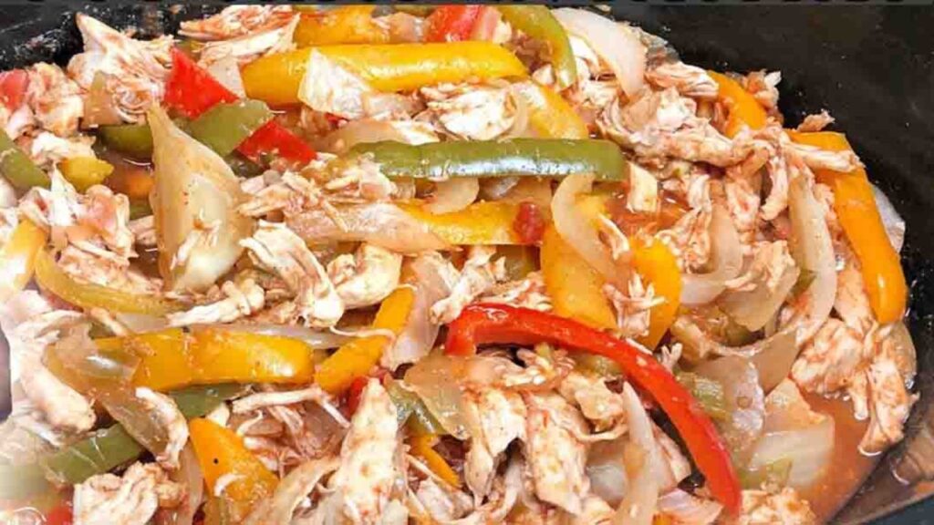 Crockpot Chicken Fajitas, homemade and freshly served