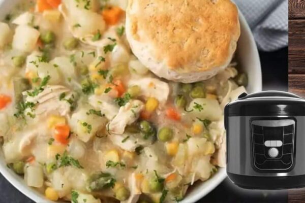 Crockpot Chicken Pot Pie, homemade and freshly served