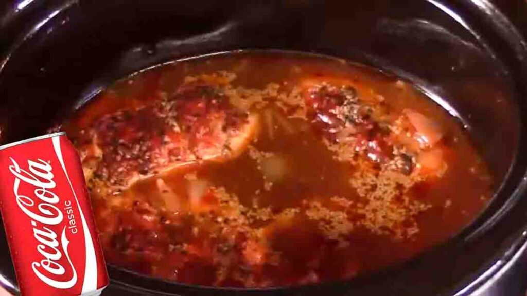 Crockpot Cola BBQ Chicken, homemade and freshly served